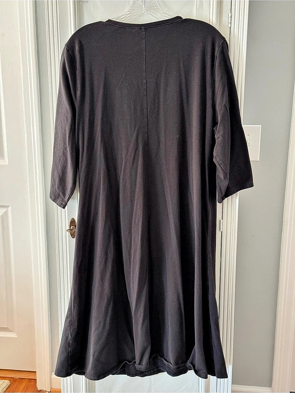 J Jill Pure Jill Black Faux Wrap Midi Dress Size 2X - Picture 2 of 4
